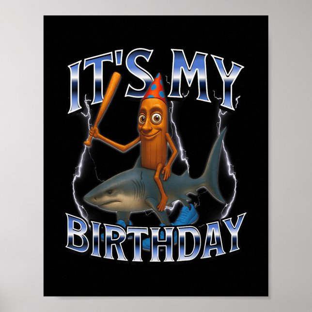 Italienska Brainrot Birthday Kids T-shirt.png Poster (Framsidan)