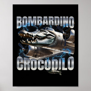 Italienska Brainrot Bombardino Crokodilo Poster
