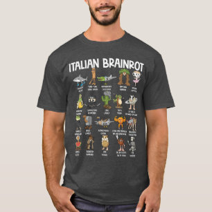 Italienska Brainrot-figurer Roligt Meme Populärt T Shirt