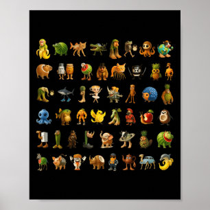 Italienska Brainrot Gen-z Meme Funny Brain Rot Kid Poster
