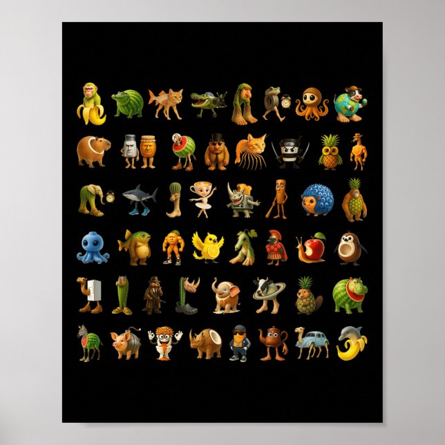 Italienska Brainrot Gen-z Meme Funny Brain Rot Kid Poster (Framsidan)