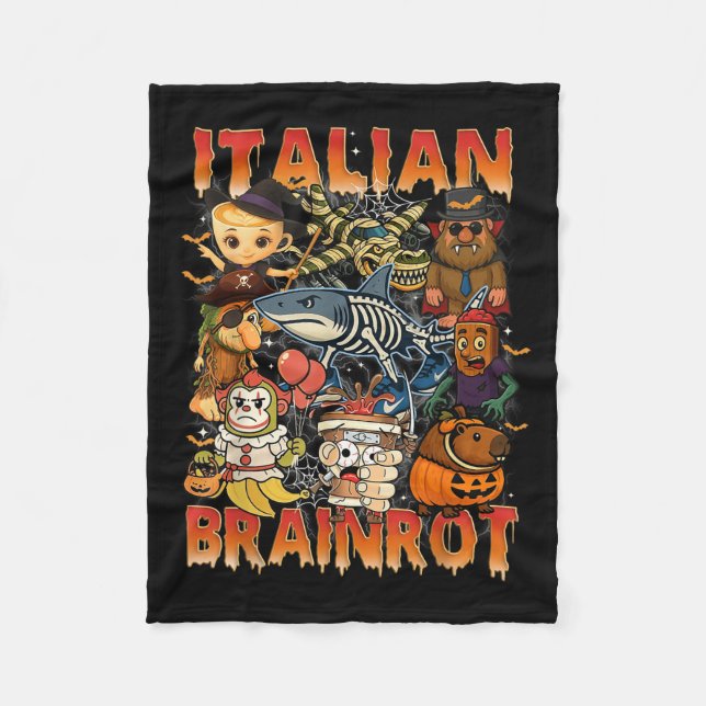 Italienska Brainrot Meme Italie Brainrot Halloween Fleecefilt (Framsidan)