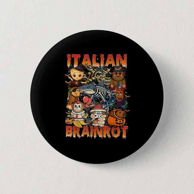 Italienska Brainrot Meme Italie Brainrot Halloween Knapp (Framsida)