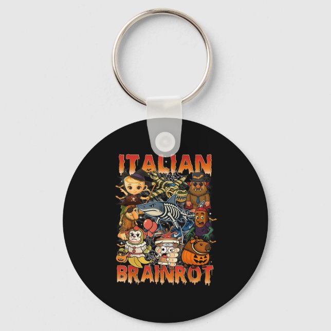 Italienska Brainrot Meme Italie Brainrot Halloween Nyckelring (Framsida)
