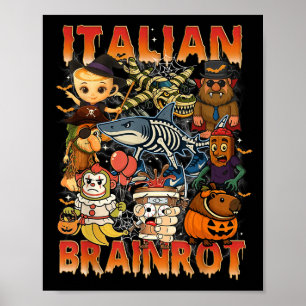 Italienska Brainrot Meme Italie Brainrot Halloween Poster