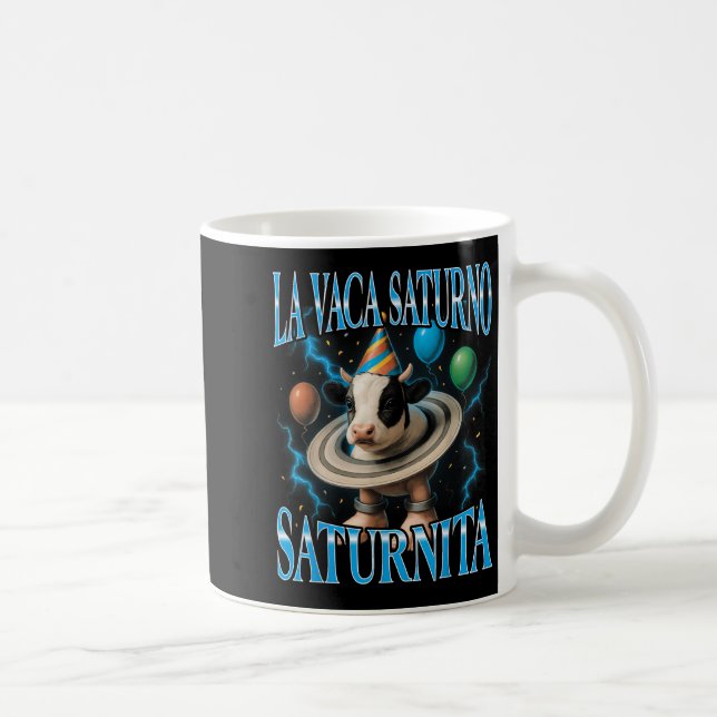 Italienska Brainrot Meme La Vaca Saturno Saturnita Kaffemugg (Höger)