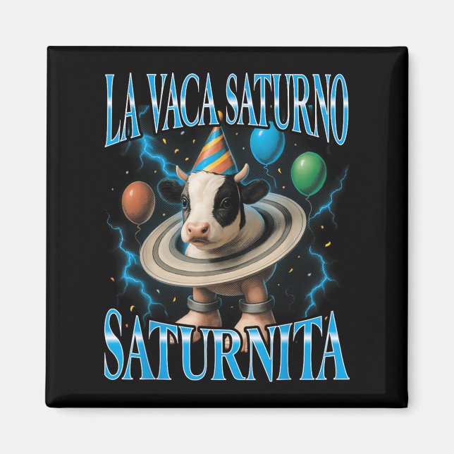 Italienska Brainrot Meme La Vaca Saturno Saturnita Magnet (Framsidan)