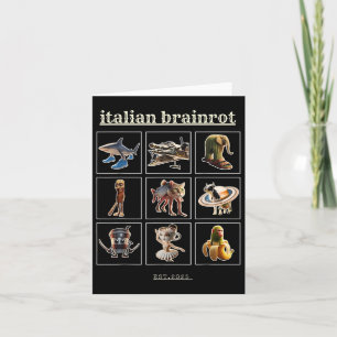 Italienska Brainrot-tecken Meme Gen Z Funny Humo Kort