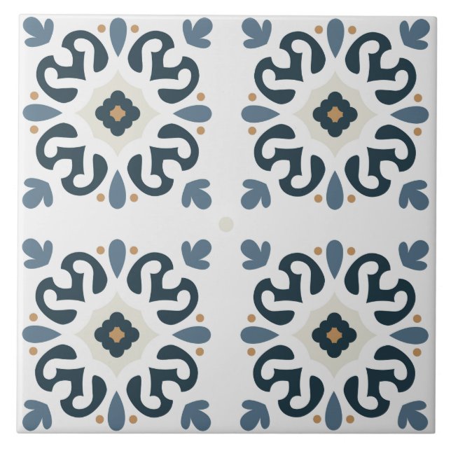 Italienska bran av grafiken Azulejos Mediterranean Kakelplatta (Framsidan)