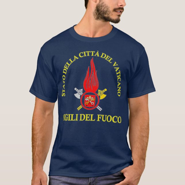 Italienska brandman Vigili Del Fuoco Vatican T Shirt (Framsida)