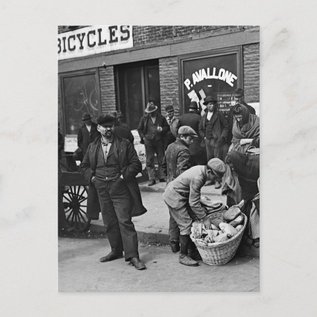 Italienska Bread Peddlers: 1900 Vykort (Framsida)