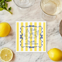 Italienska bröllopsdusch-servetter Citron tema La 