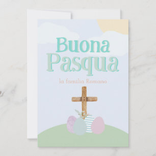 Italienska Buona Pasqua Pastel-Påskäggen och Kor Julkort