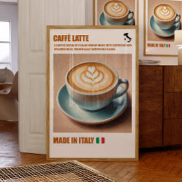 "Italienska Caffè Latte Print, Espresso Drink Wall Poster