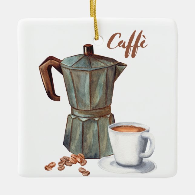 Italienska Caffè Moka pot ornament Coffee ornament (Framsida)