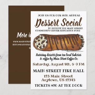 Italienska Cannoli Dessert Social Charity Bake Sal Inbjudningar
