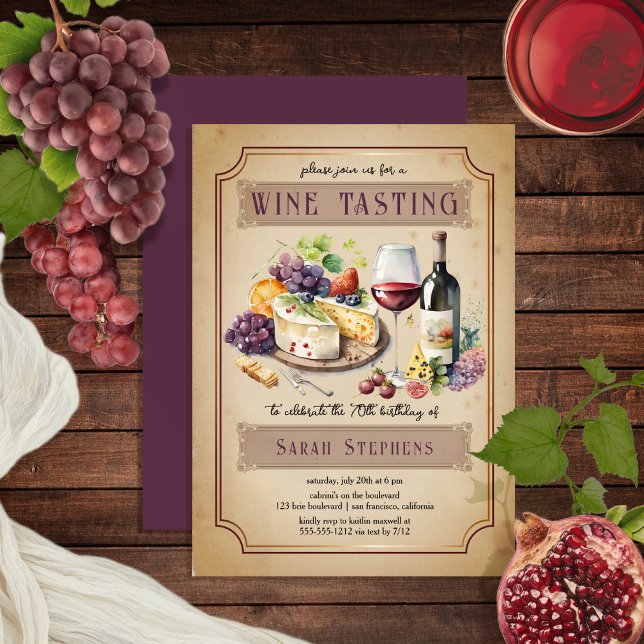 Italienska Charcuterie Vin, 70:e födelsedagen Inbjudningar (Skapare uppladdad)