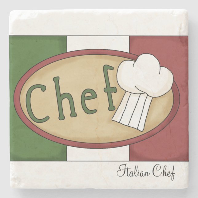 Italienska Chef Hat Underlägg Sten (Framsidan)