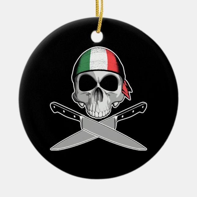 Italienska Chef Julgransprydnad Keramik (Framsidan)