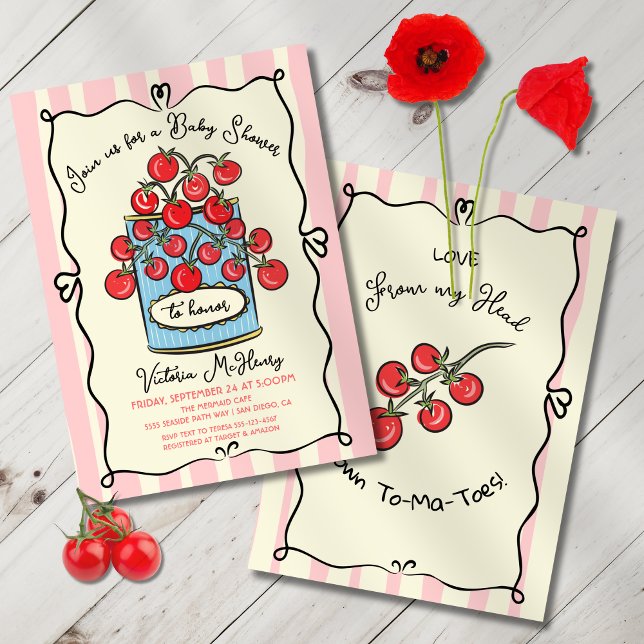 Italienska Cherry Tomato Baby Shower Inbjudningar (Skapare uppladdad)