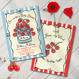 Italienska Cherry Tomato Baby Shower Inbjudningar