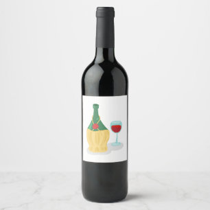 Italienska Chianti Vinflaska Etikett