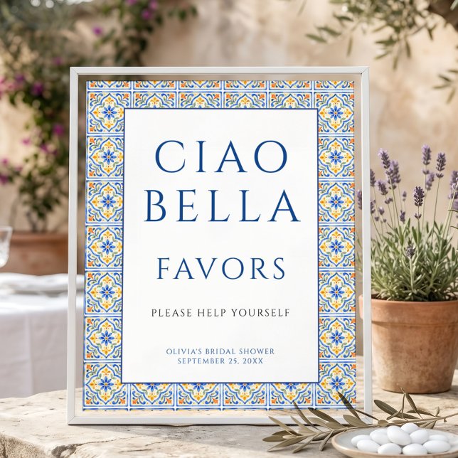Italienska Ciao Bella Favors skylt Bröllopsdusch (Skapare uppladdad)