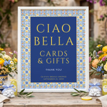Italienska Ciao Bella Kort Gåvor Bröllopsdusch