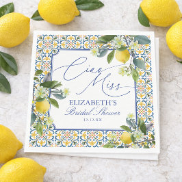 Italienska citron bröllopsdusch servetter