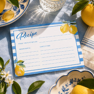 Italienska citronbröllopsfest-receptkort vykort