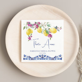 Italienska citroner bougainvillea citrus bröllopsd pappersservett