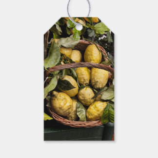 Italienska citroner i Basket Presentetikett