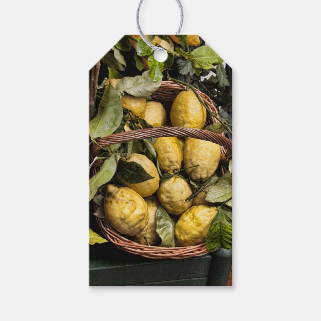 Italienska citroner i Basket Presentetikett (Framsidan)