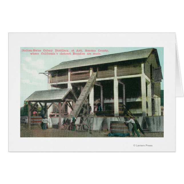 Italienska Colony Brandy Distillery Hälsningskort (Framsidan Horizontal)