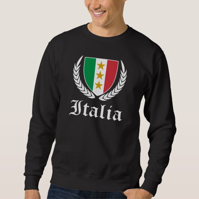 Italienska Crest Lång Ärmad Tröja (Framsida)