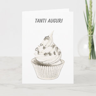 Italienska Cupkaka Birthday / Tanti Auguri Kort