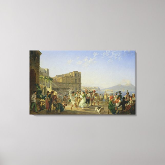 Italienska Dancing, Neapel, 1836 Canvastryck (Framsida)