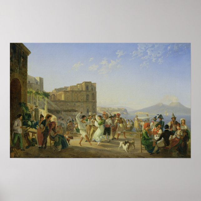 Italienska Dancing, Neapel, 1836 Poster (Framsidan)