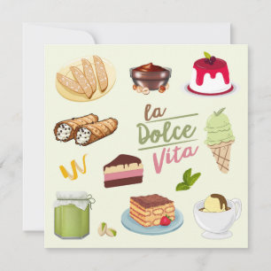 Italienska Desserts Sweets Kort