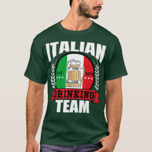 Italienska dricksteamet Funny Italien Flagga Beer  T Shirt