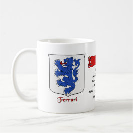 Italienska efternamnet Ferrari Heraldic Shield och Kaffemugg
