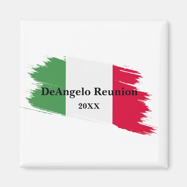 Italienska efternamnet Namn Anpassningsbar Flagga  Magnet (Framsidan)