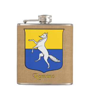 Italienska efternamnet Romano Heraldic Shield Fickplunta
