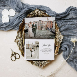 Italienska Elegance Classic Script Two Photo Bröll Tack Kort