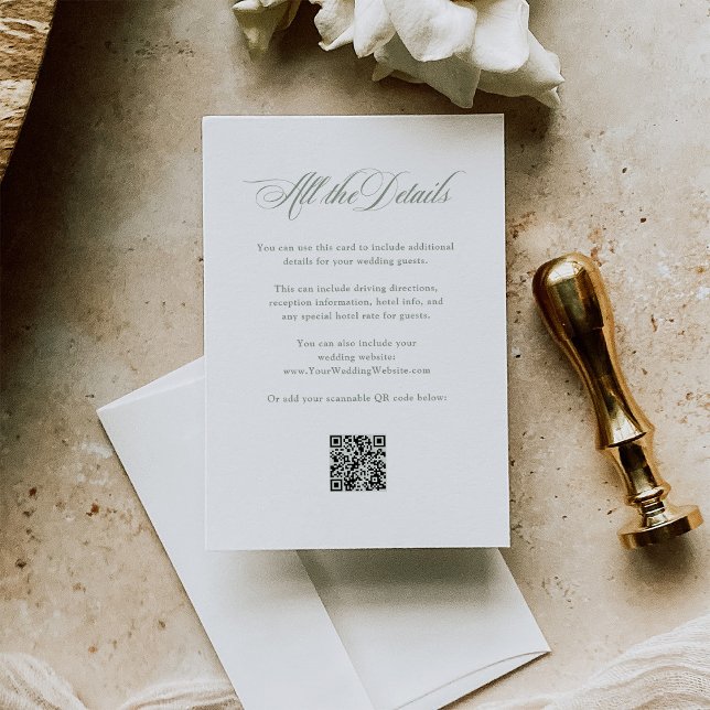 Italienska Elegance | QR-kod för gästinformation o Tilläggskort (Skapare uppladdad)