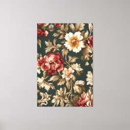 Italienska Elegant Exquisite Vintage Lövs, Flowers Canvastryck