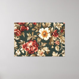 Italienska Elegant Exquisite Vintage Lövs, Flowers Canvastryck