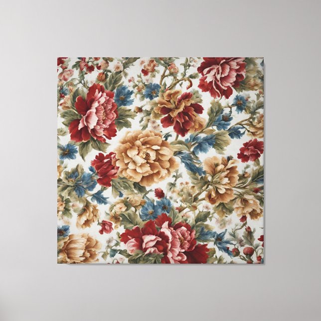 Italienska Eleganten Red och Golden Ro Canvastryck (Framsida)