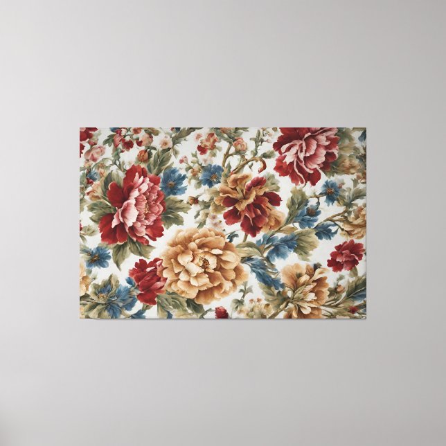 Italienska Eleganten Red och Golden Ro Canvastryck (Framsida)