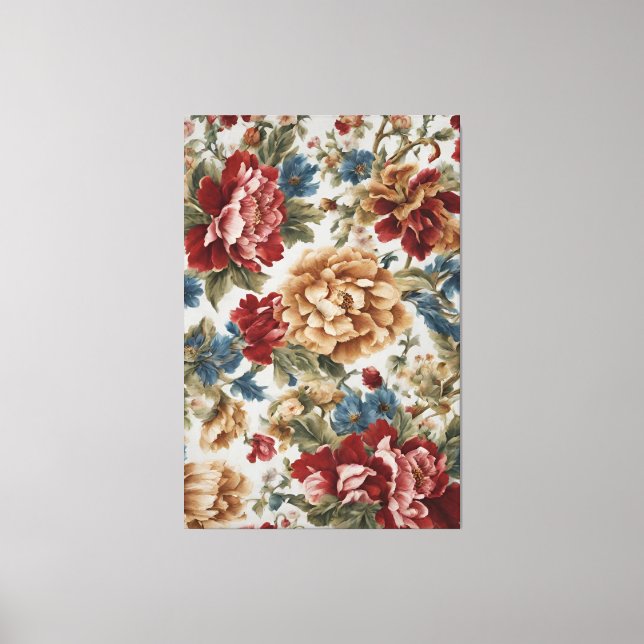 Italienska Eleganten Red och Golden Ro Canvastryck (Framsida)